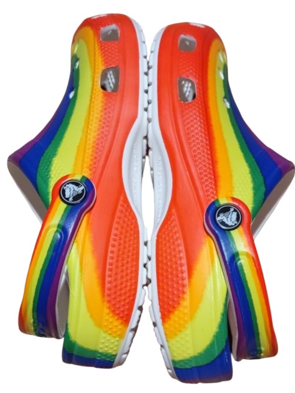 Crocs Rainbow Clogs Unisex Men Size 6 Women Size 8 Excellent